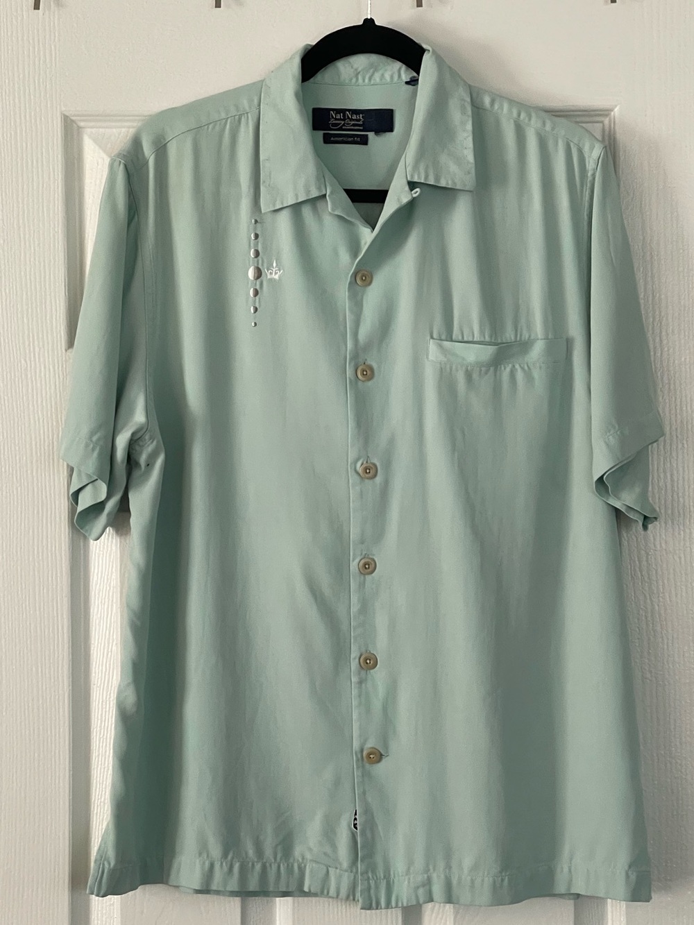 Nat Nast Light Seafoam Short Sleeve Button-Down Camp Shirt